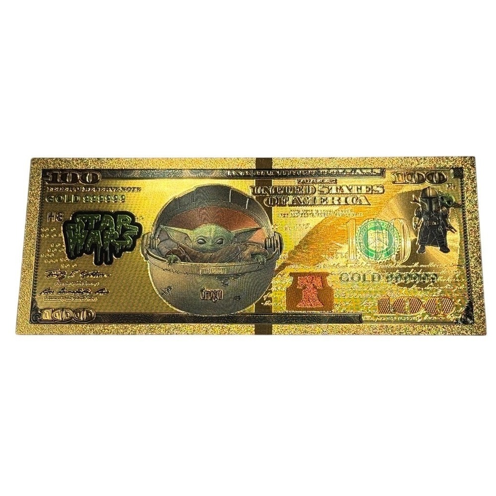 Star Wars The Mandalorian Grogu Alt2 The Child Gold Foil Collectible Dollar Bill
